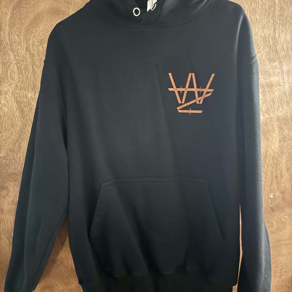 Black Warren Zeiders Hoodie with Orange Logo